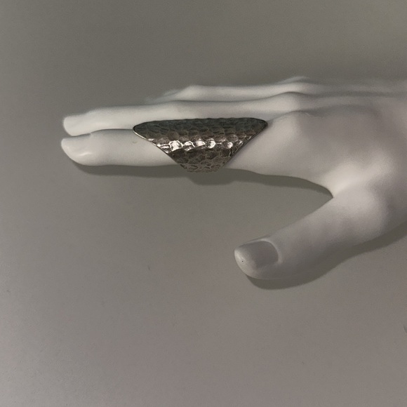 LOW LUV x Erin Wasson silver hammered boho statement ring 5 6 - Picture 5 of 8